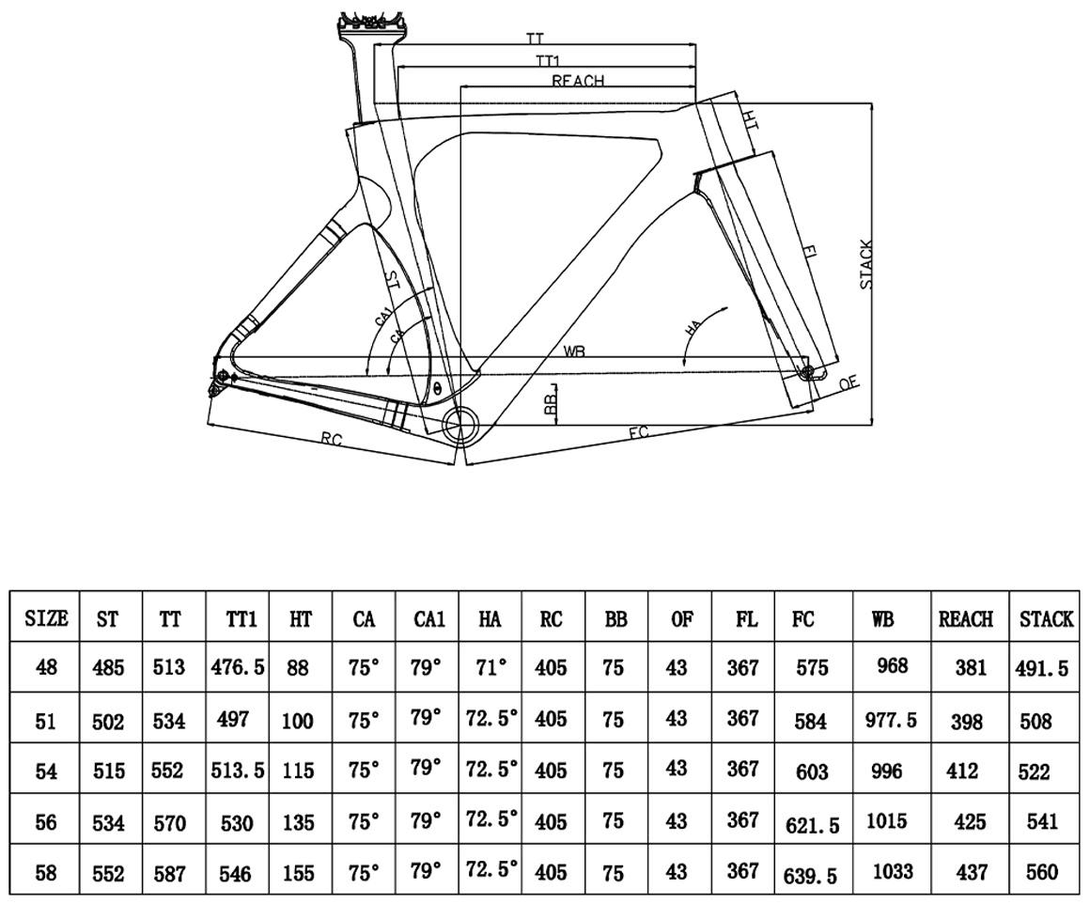 KORI 700C Disc Carbon TT Frame DCRF119D
Structure